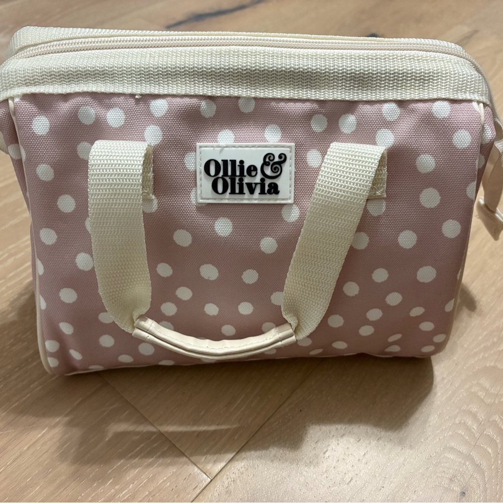 NWOT Ollie & Olivia Pink Polka Dot Women's Insulated Lunch Bag